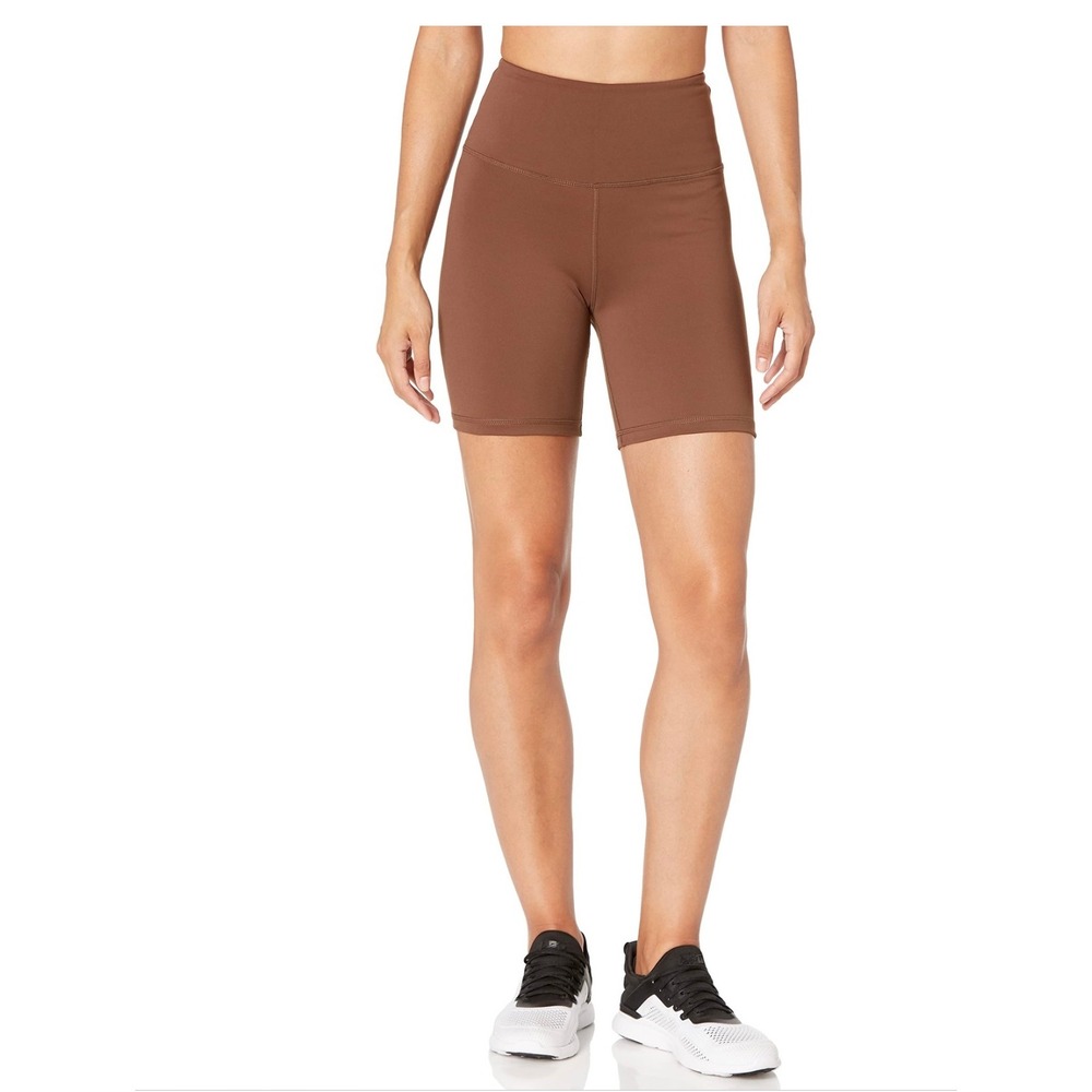 The Drop Women's Lorrie High Rise Multi Stretch Bike Short Coffee‎ Bean